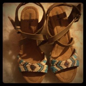 NWOT Minnetonka wedges!  Super cute!